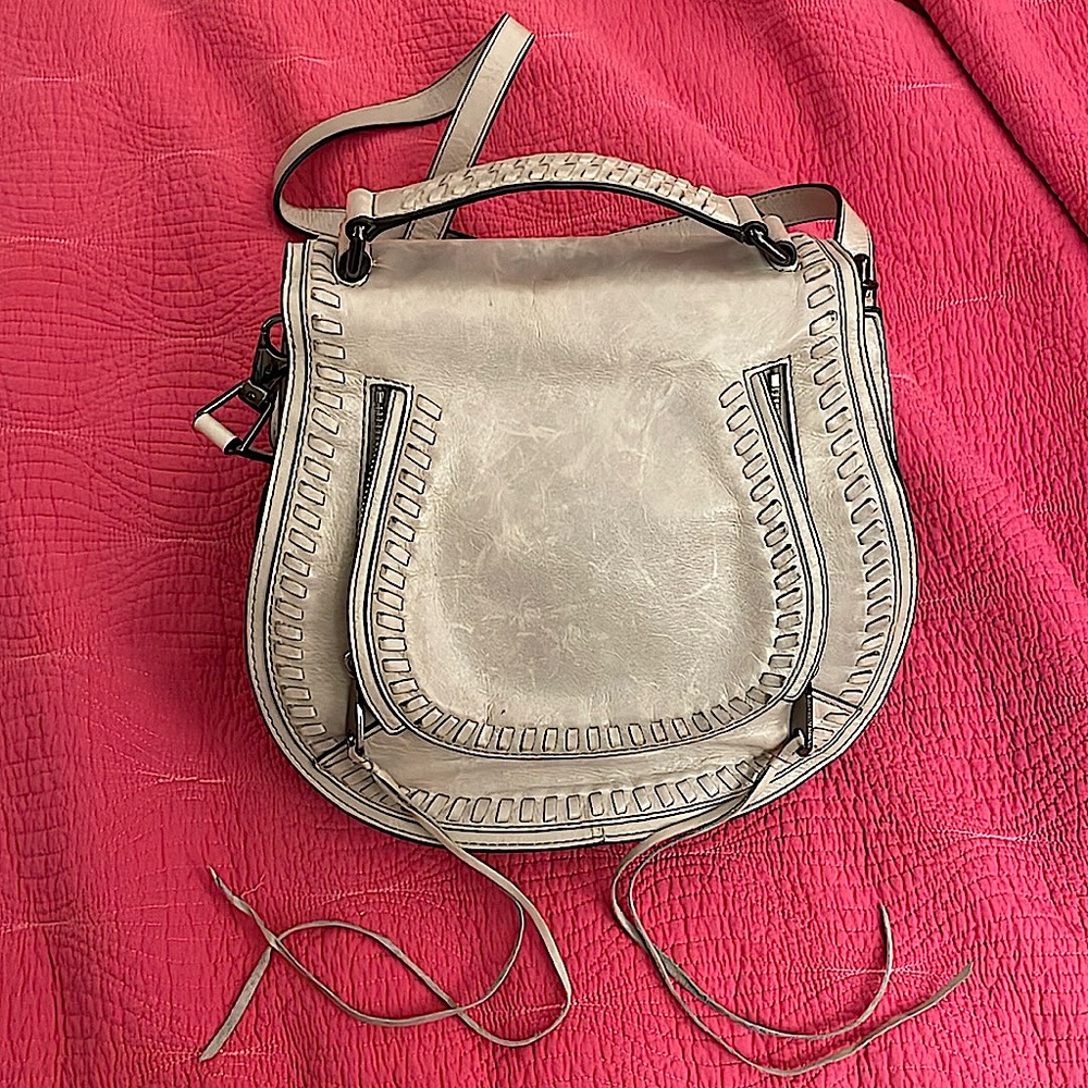Rebecca Minkoff Dove Gray Leather Saddle Boho-style Bag